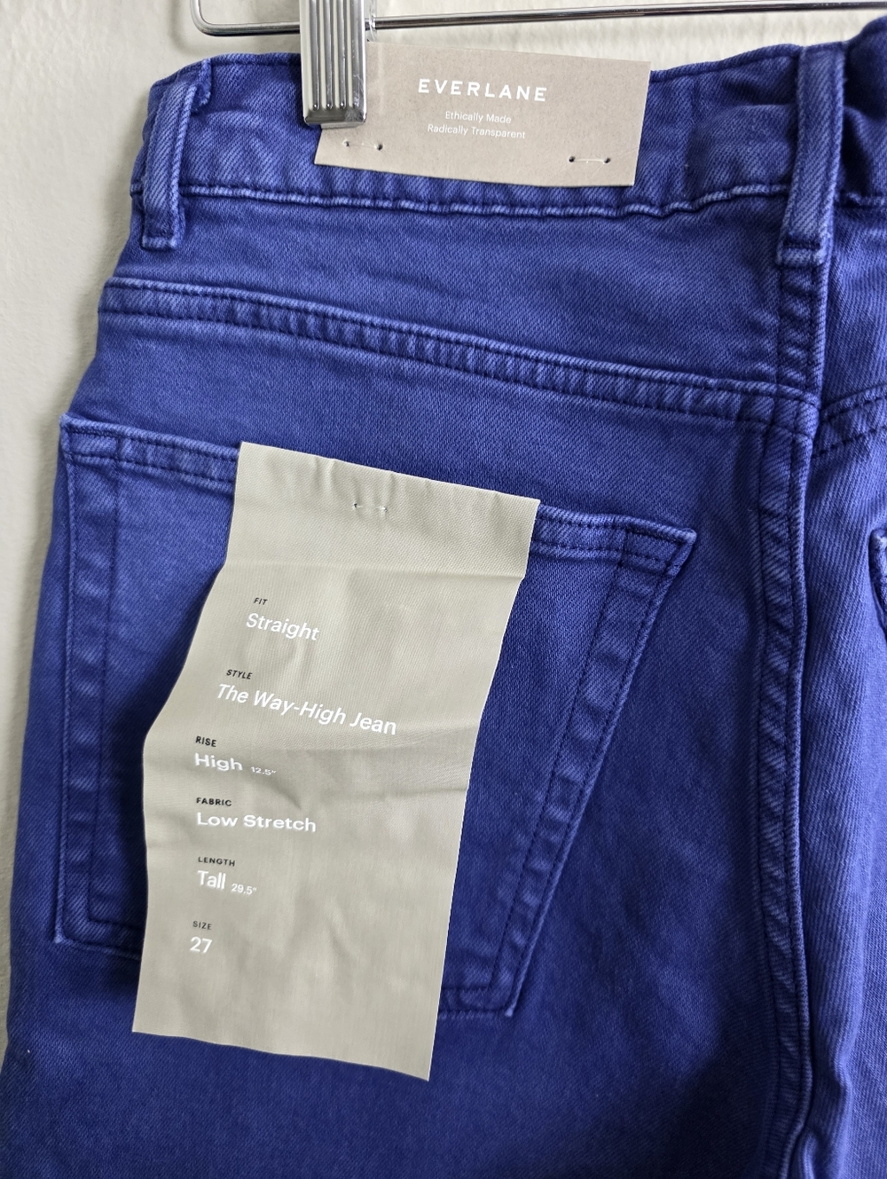 NEW Everlane The Way High High-Rise Straight Jeans in Blue 27 Tall - Picture 10 of 11